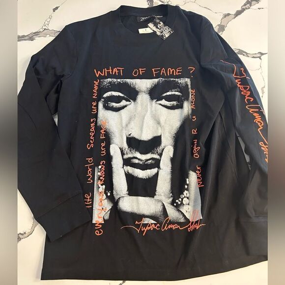 NWT Mens Tupac Shakur black long sleeve - Picture 1 of 4